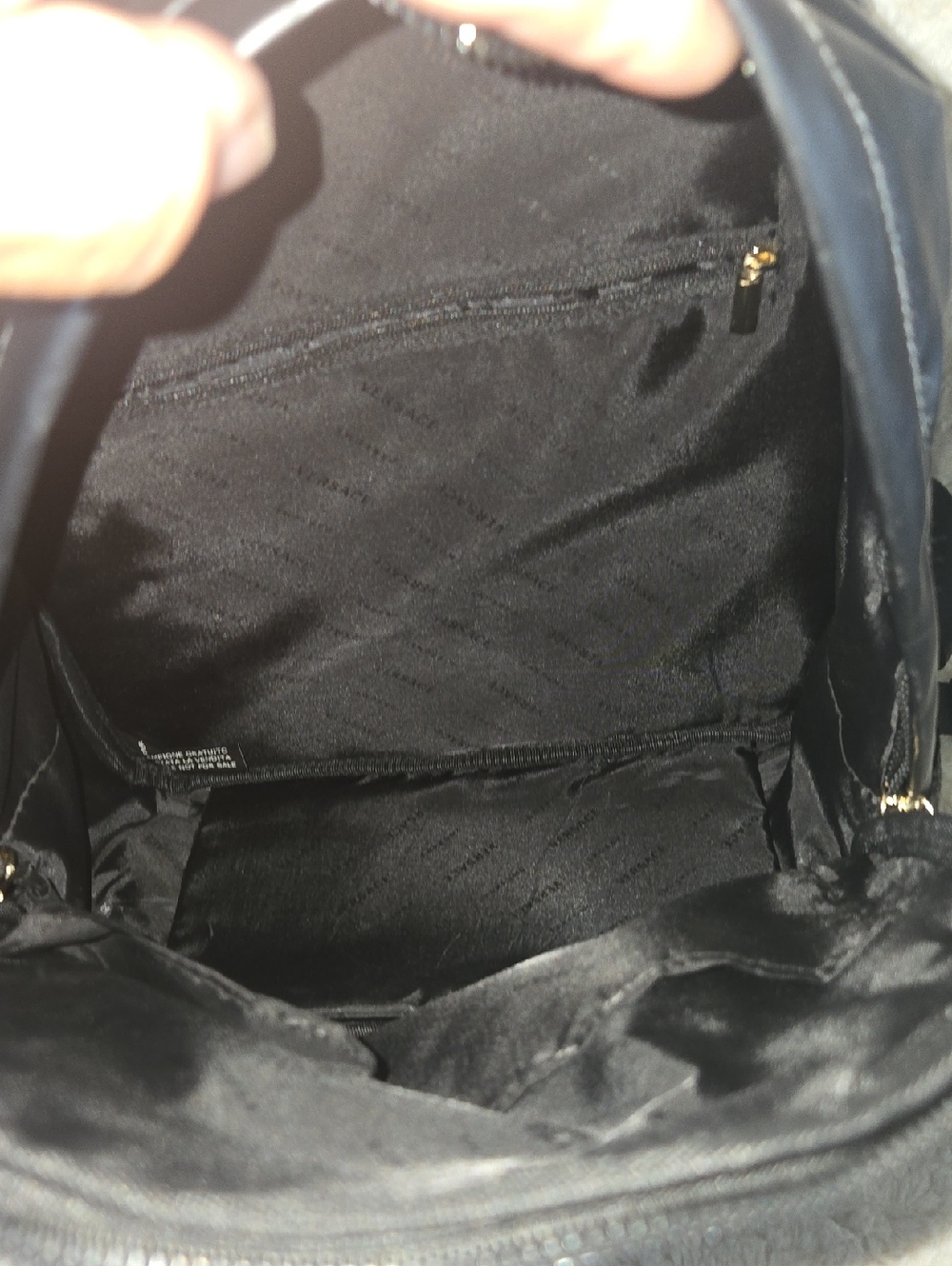 Versace Parfums Black Backpack with Gold Medusa Logo - Picture 7 of 7